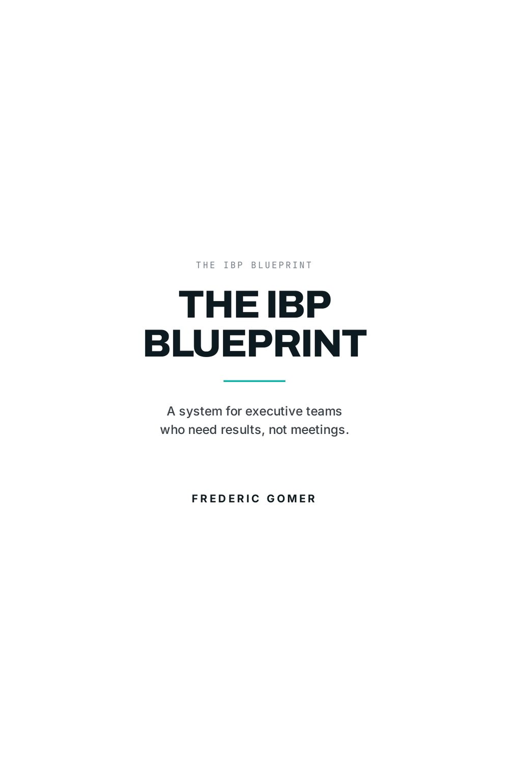 Page 2 of The IBP Blueprint